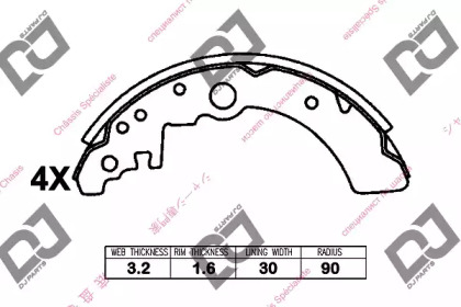 Комлект тормозных накладок DJ PARTS BS1375